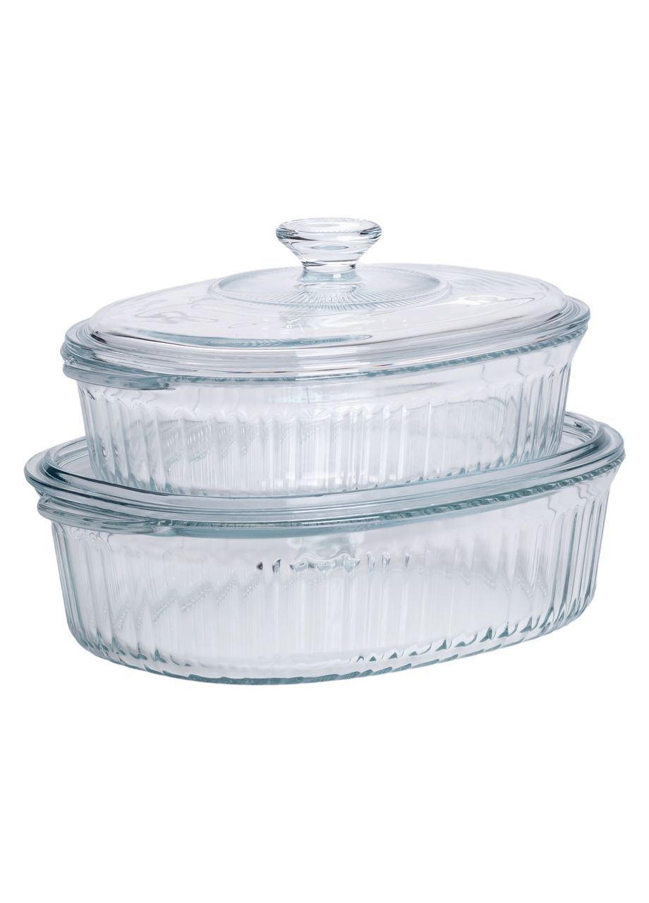 Форми для запікання набір 2 шт скляні з кришками овальні HP-34-27 Jooki (358705711)