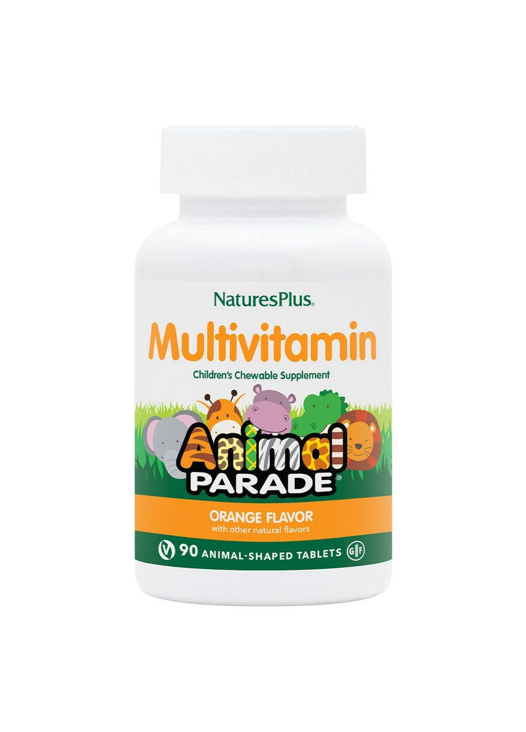 Витамины и минералы Animal Parade Children’s Multivitamin, 90 жевательных таблеток Апельсин Natures Plus (293340172)
