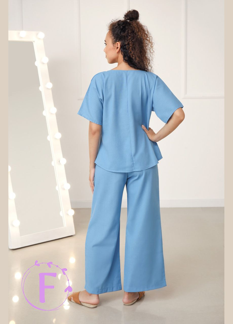 Жіночий костюм вільного крою з натурального льону Fashion Girl (301064858)