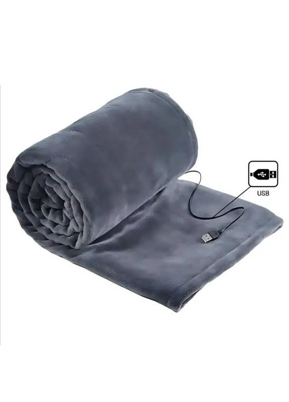 Электроодеяло плед с подогревом согревающее одеяло пончо электроплед с застежкой с USB от Powerbank 150х85 см No Brand (360531914)