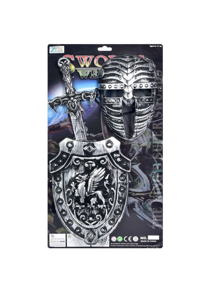 Детский игрушечный набор "Рыцарская амуниция" 921-14BD(Silver) меч 49 см, щит, маска Bambi (317044793)