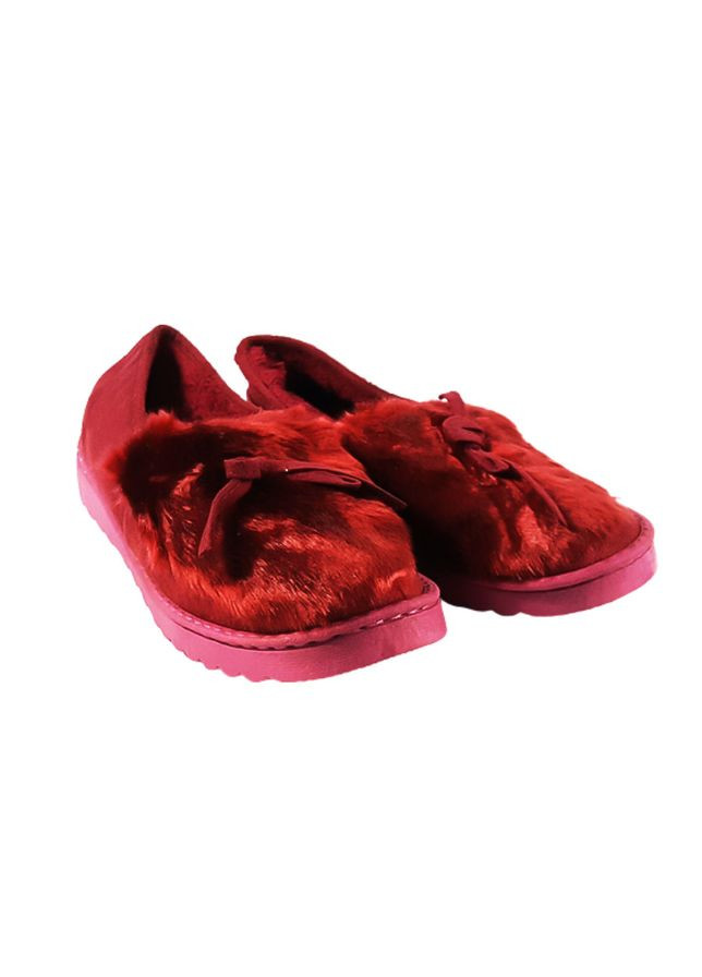 Бордовые тапочки домашние мех бордовые 38 розмер No Brand