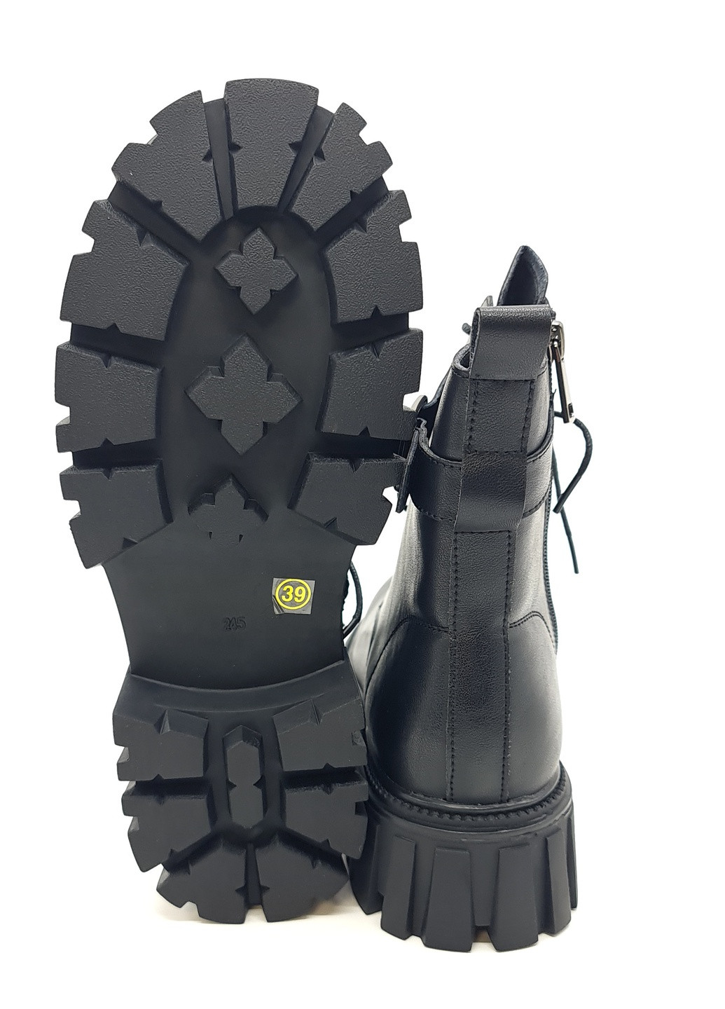 Осенние женские ботинки черные кожаные ya-12-3 23 см (р) Yalasou