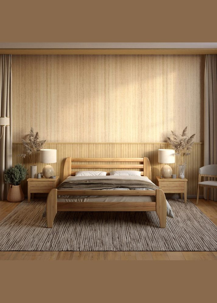 Двоспальне дерев'яне ліжко Мілан 160х200 см (MBG-6310) Mebigrand (368279896)