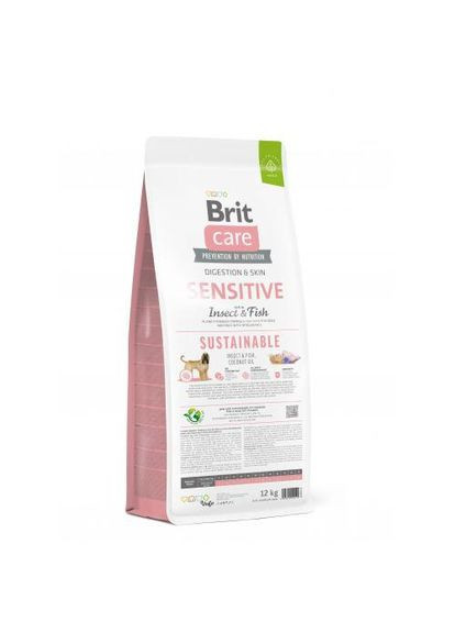 Сухий корм Dog Sustainable Sensitive для собак з чутливим травленням, з рибою та комахами, 12 кг Brit Care (349823503)