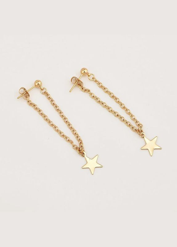 Женские серьги подвески звездочки, цвет золото, гвозди. No Brand (307929261)