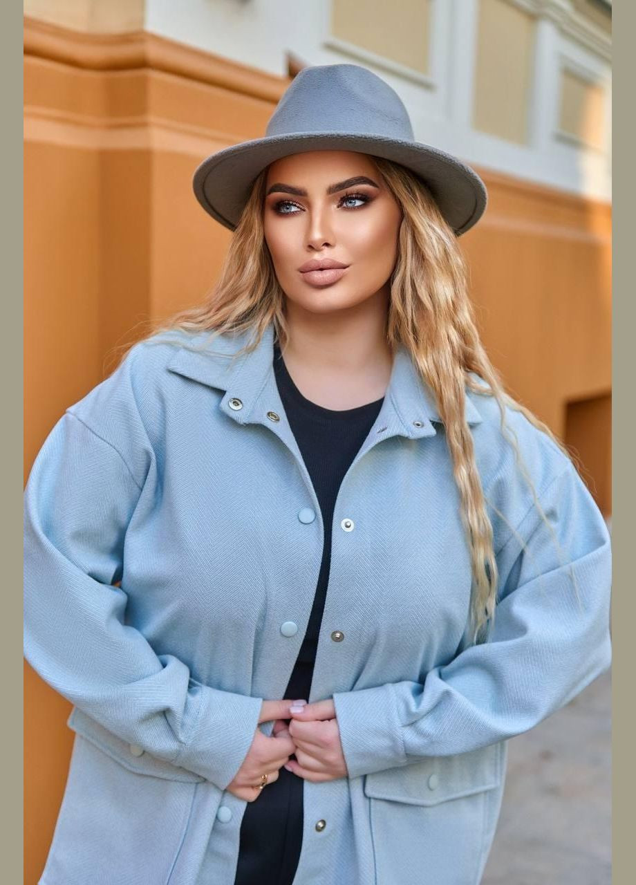 Женская пиджак - рубашка "Модель 257" - с длинным рукавом SF-257 Голубой, 50-52 Sofia (267495535)
