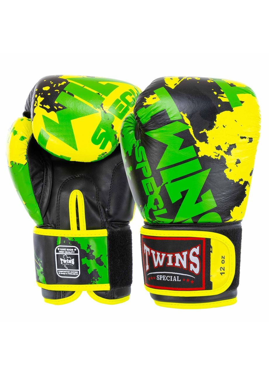 Боксерский набор 4в1 TWN B0-7972 (перчатки 12oz кожаные, бинты, капа, скакалка, черный-желтый) No Brand (369766627)