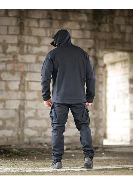 Тактичний чоловічий демісезонний костюм SoftShell синій No Brand