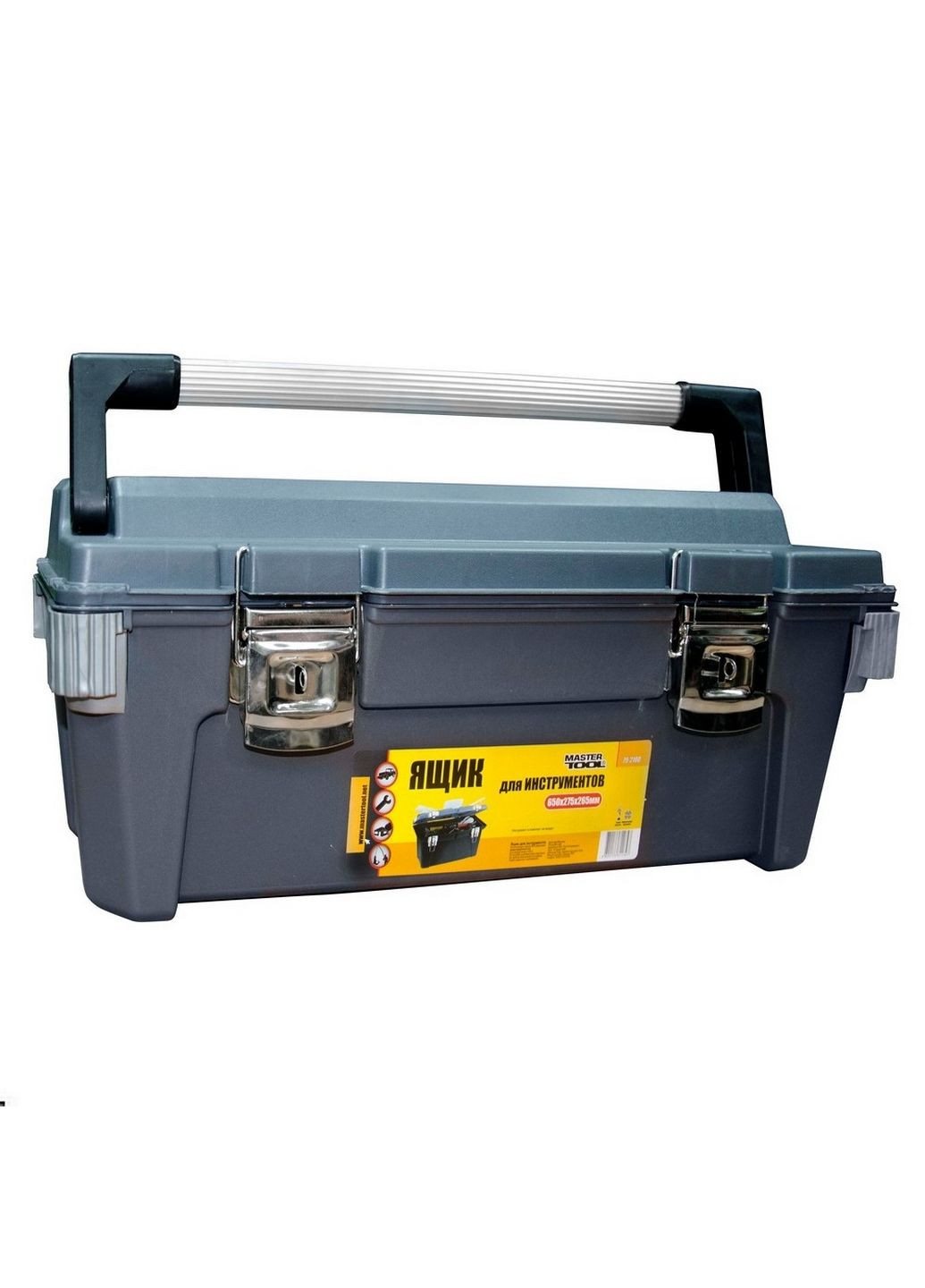 Ящик для инструментов ABS пластик, с металлическими замками, 25,5", 650х275х265 мм Master Tool (288047677)