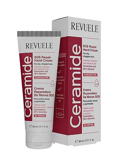 Крем для рук восстанавливающий Ceramide SOS Repair Hand Cream 80ml (1398882-25371478) REVUELE (368663131)
