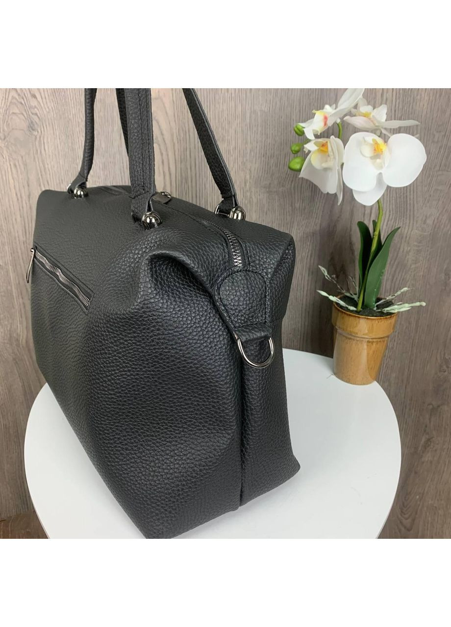 Жіноча сумка екокожа чорна велика ProDobro (363222266)