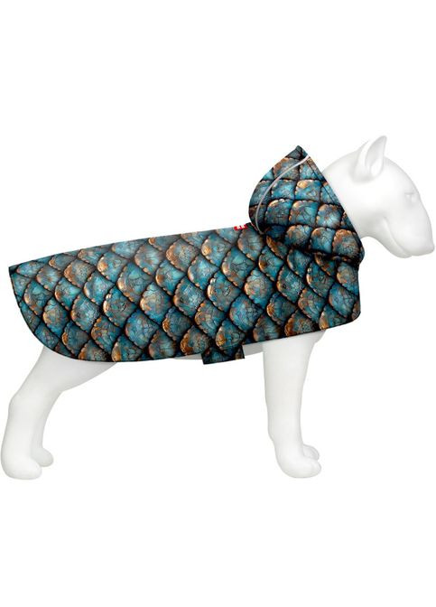 Дождевик-накидка с капюшоном для собак Clothes, рисунок "Чешуя", XS, А 26-29 см, B 32-41 см, С 21-26 см WAUDOG (361432760)