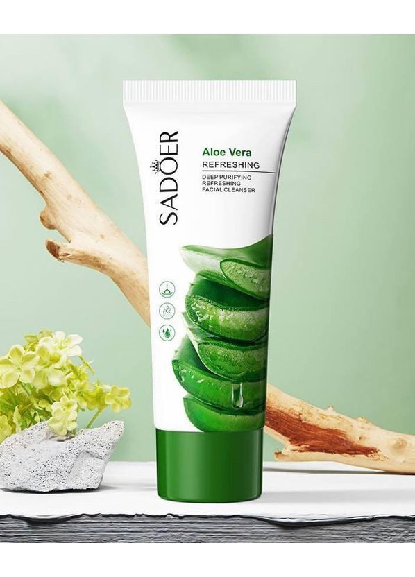 SADOER Пенка для умывания с экстрактом алоэ Aloe Vera Moisturizing Cleanser, 100 g — Крем, Китай (361963239)