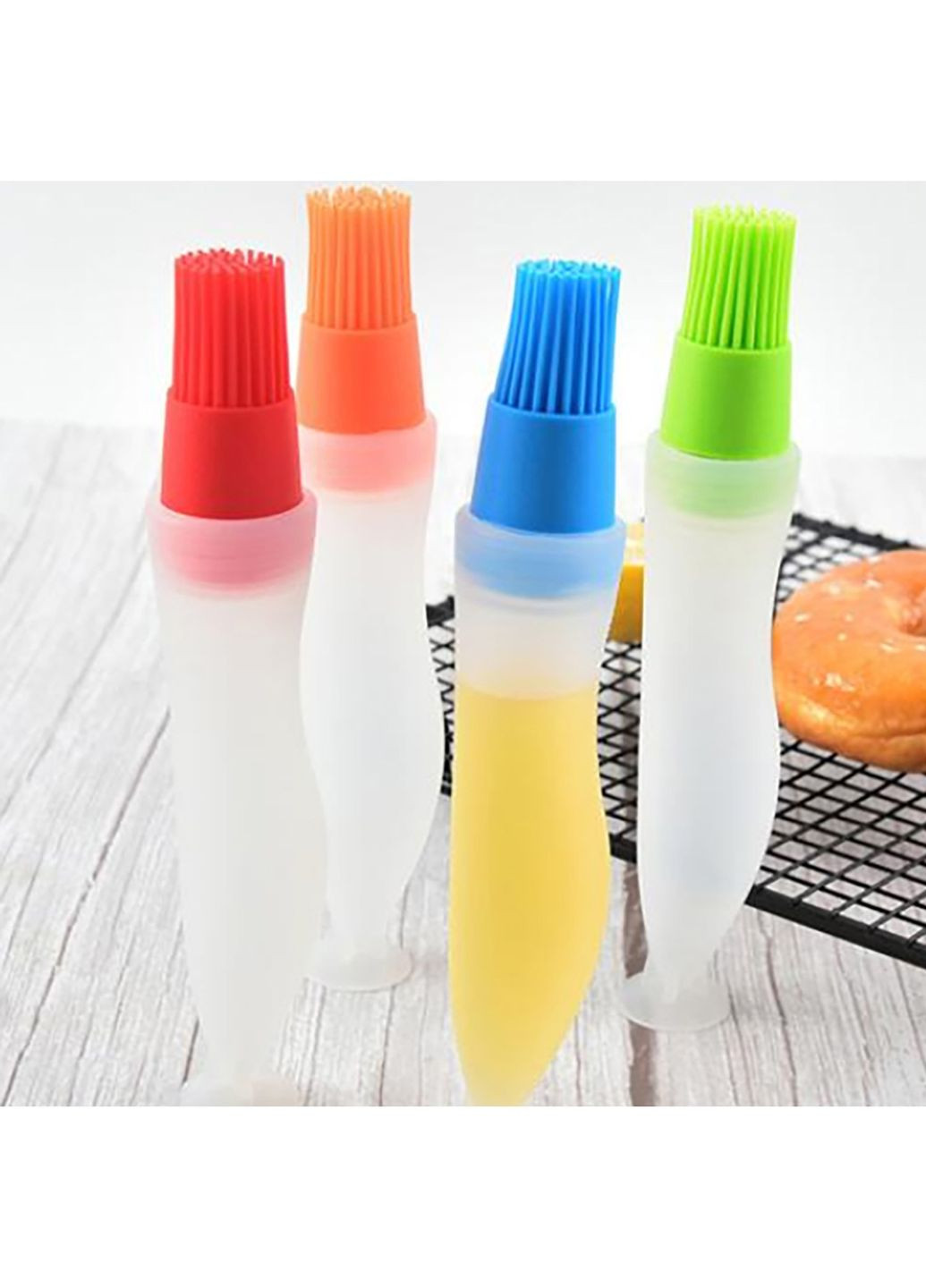 Кисточка кондитерская силиконовая с емкостью для масла масленка с дозатором 17 см A-Plus (322580712)