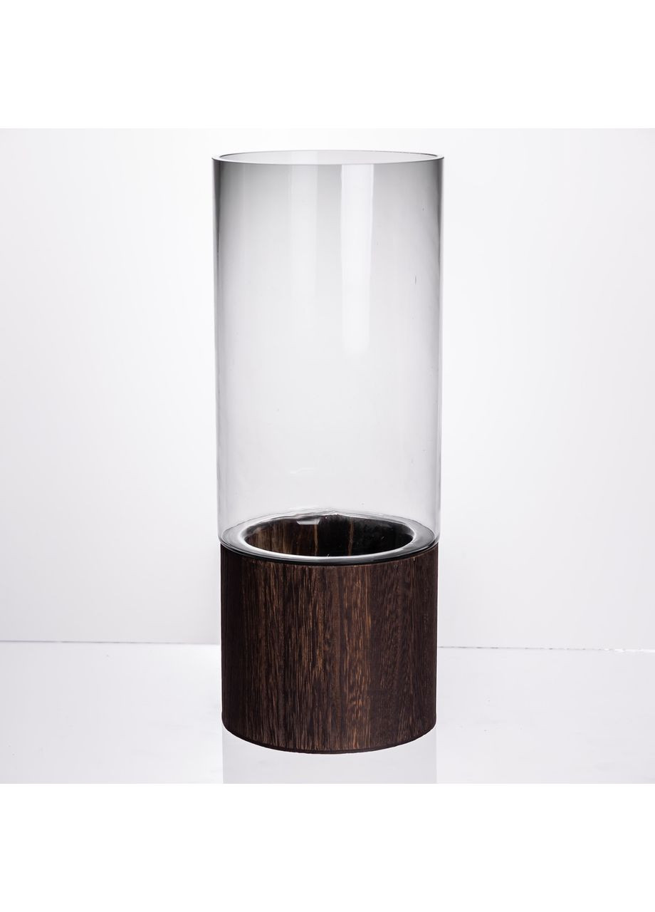 Ваза для цветов круглая стеклянная 30.5 см коричневая декоративная ваза для интерьера стильный элемент декора Yiwu (370432358)