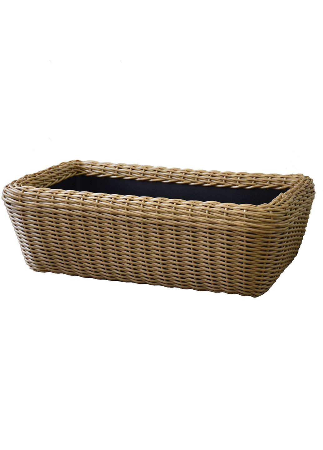 Кашпо прямокутне 45 літрів (горщик для квітів та рослин), Вазон зі штучного ротангу ручної роботи. Колір Дерево Handmade (329193702)