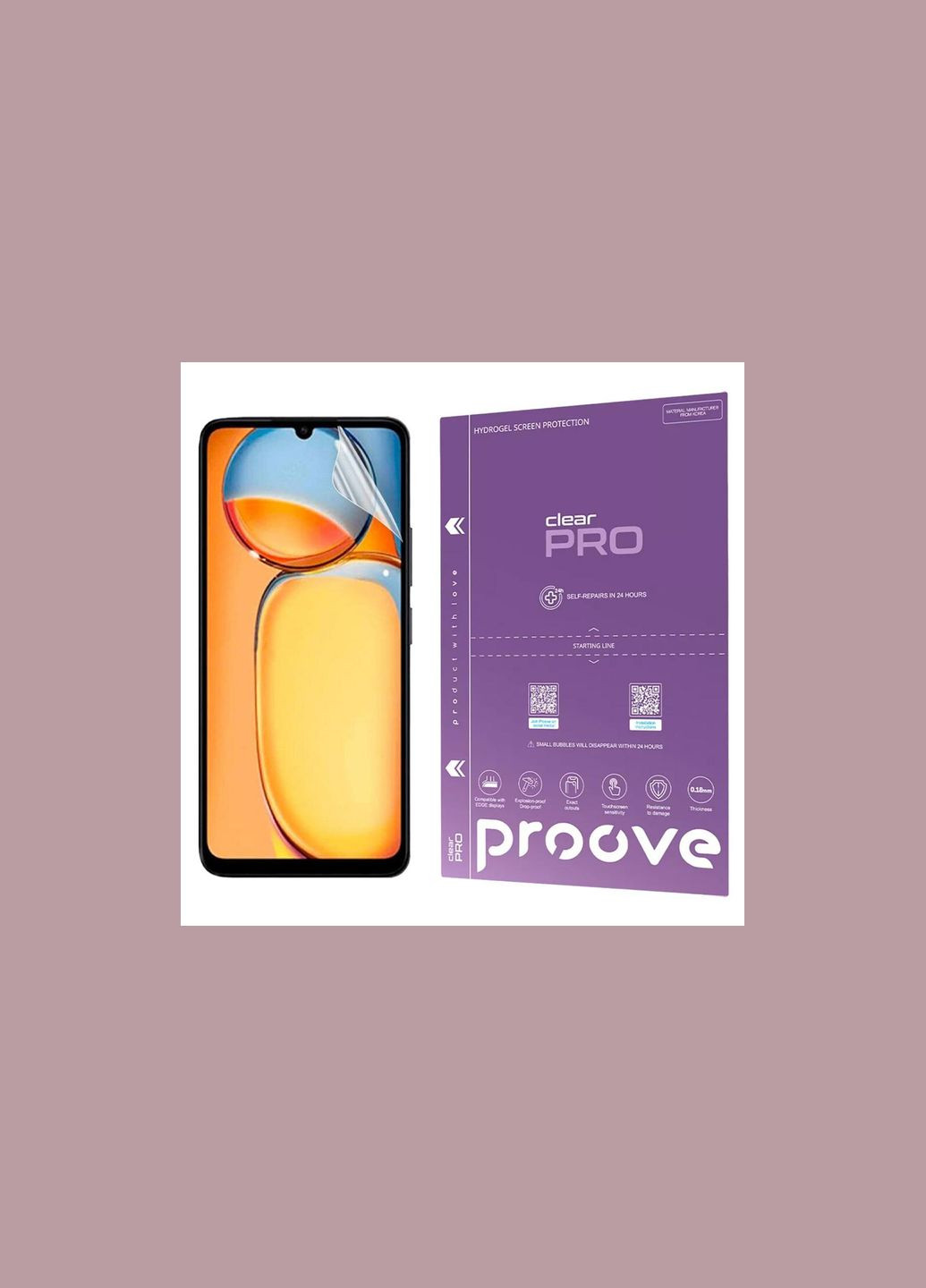 Гидрогелевая 3D-плёнка PRO для Xiaomi Redmi Note 13 PRO 5G — ударопрочная, полная защита экрана, глянцевая Proove (337348377)