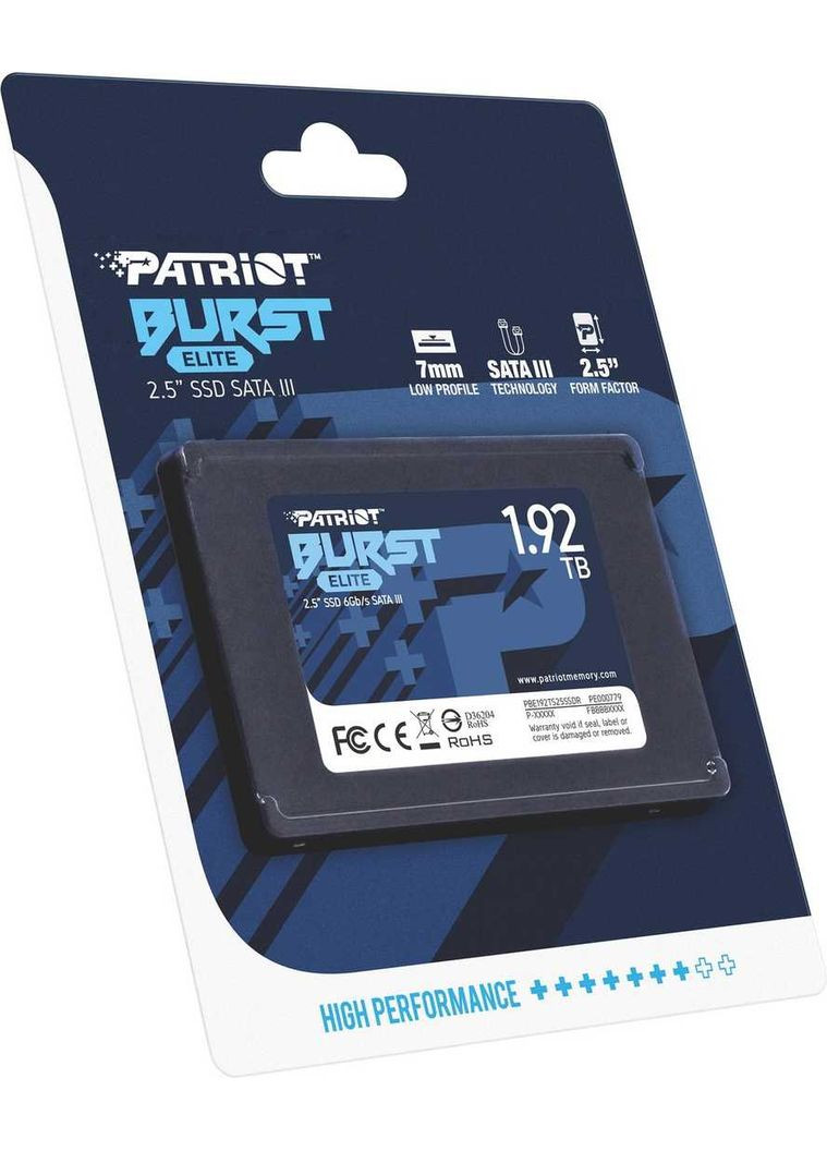 Накопичувач SSD 1.92TB Burst Elite 2.5" SATAIII TLC (PBE192TS25SSDR) Patriot (347587001)