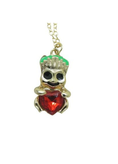 Цепочка с кулоном женская серебристая Чудик Деревце с сердцем красный камень фианит Liresmina Jewelry (290664059)