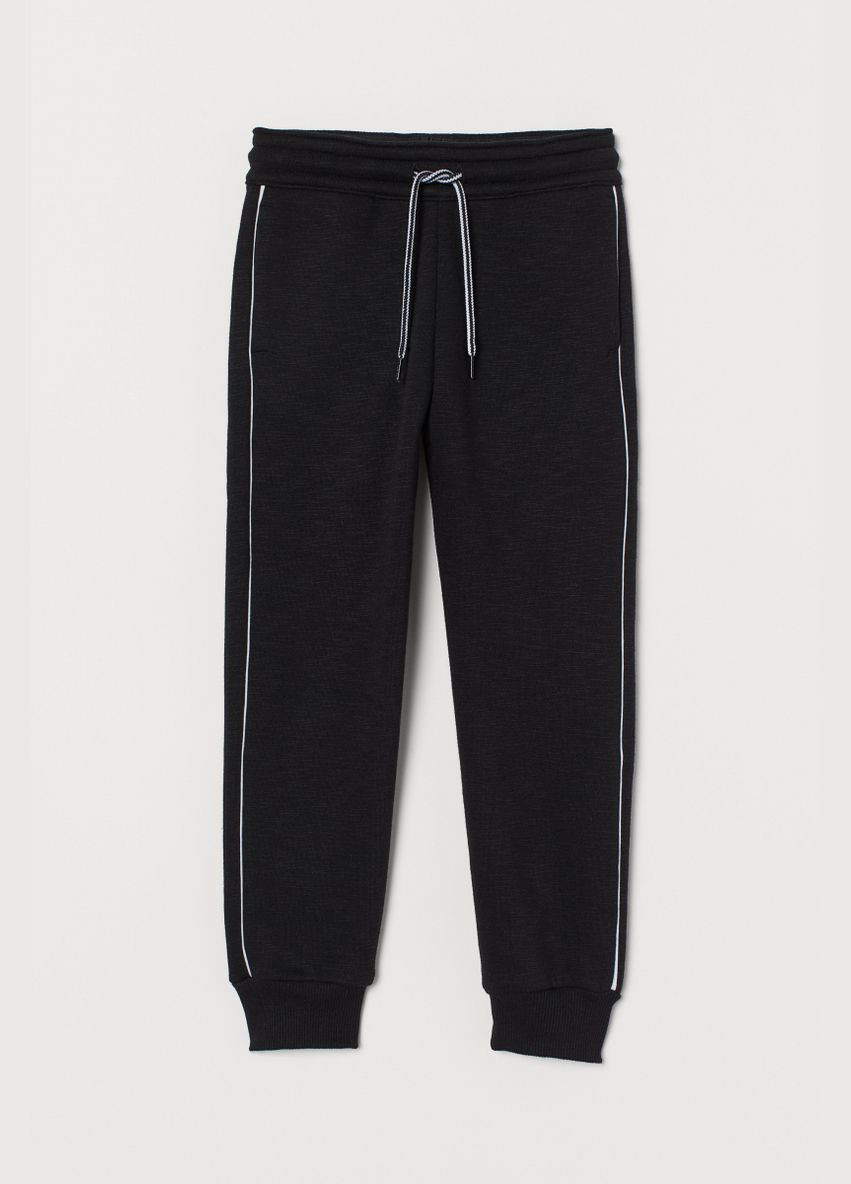 Черные спортивные, повседневный, кэжуал демисезонные брюки джоггеры H&M