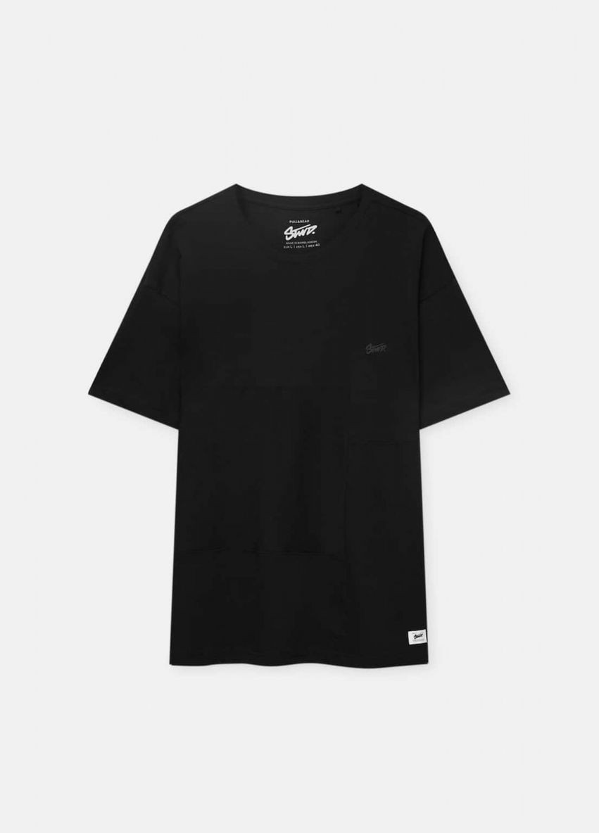 Чорна футболка Pull & Bear 7241 511 black