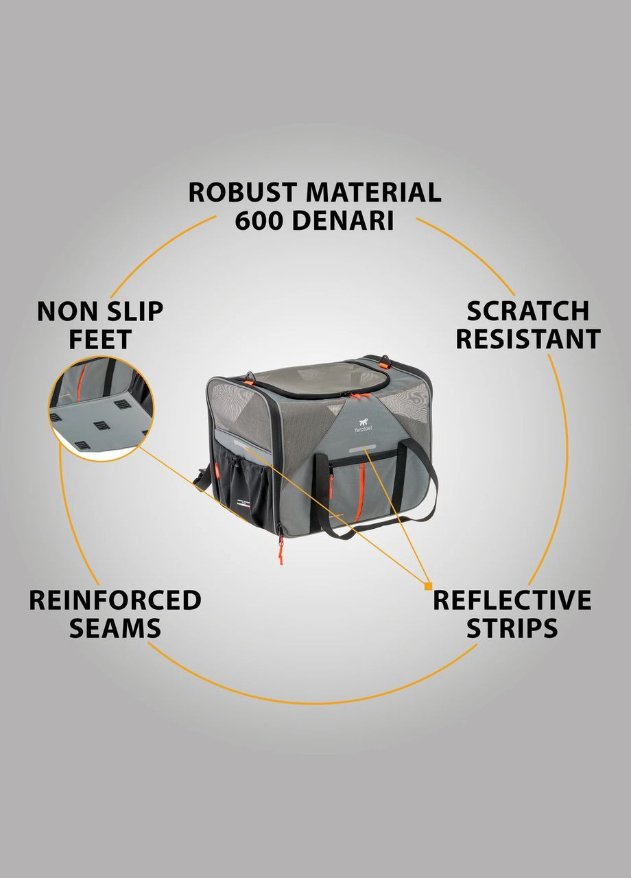 Сумка-переноска для маленьких собак і кішок Voyager Carrier (Ферпласт Вояжєр Кар'єр) 50 x 33 x h 37 см - 450, Сірий Ferplast (334725808)