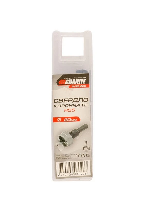 Сверло корончатое HSS 20 мм 6-08-020 Granite (392455538)