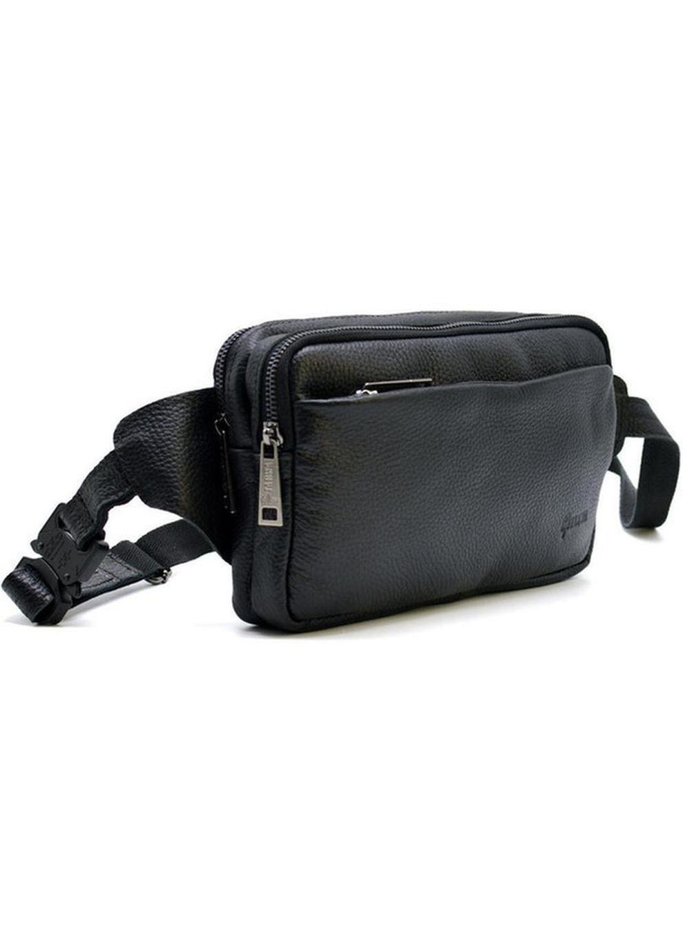 Чоловіча шкіряна сумка на пояс через плече для телефону та документів маленька Чорний 38759 TARWA (352165928)