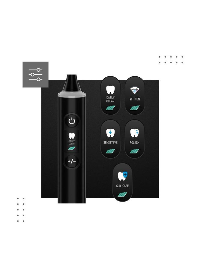 Звукова зубна щітка Crystal 30 Black No Brand (347311489)