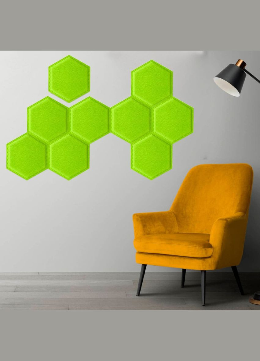 Декоративный самоклеящийся шестиугольник под кожу зеленый 200x230мм (1102) SW00000742 Sticker Wall (292564735)