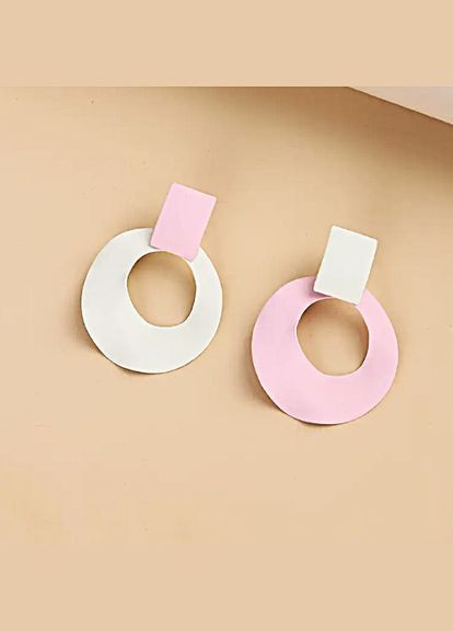 Сережки женские рожево-білі No Brand (347250639)