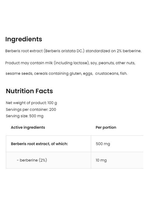 Berberis Extract 100 g /200 servings/ Unflavored Ostrovit (331611104)