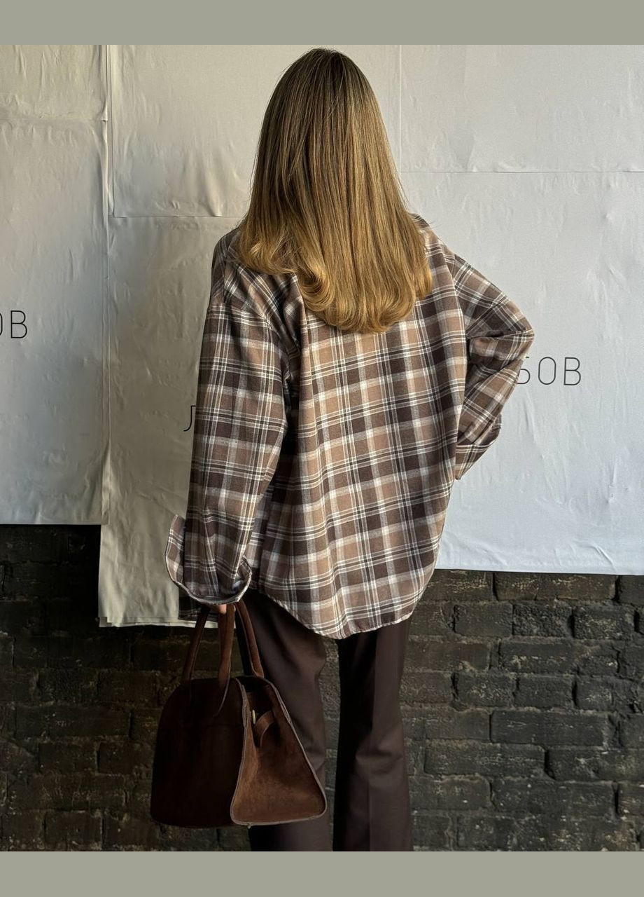 Светло-коричневая рубашка No Brand