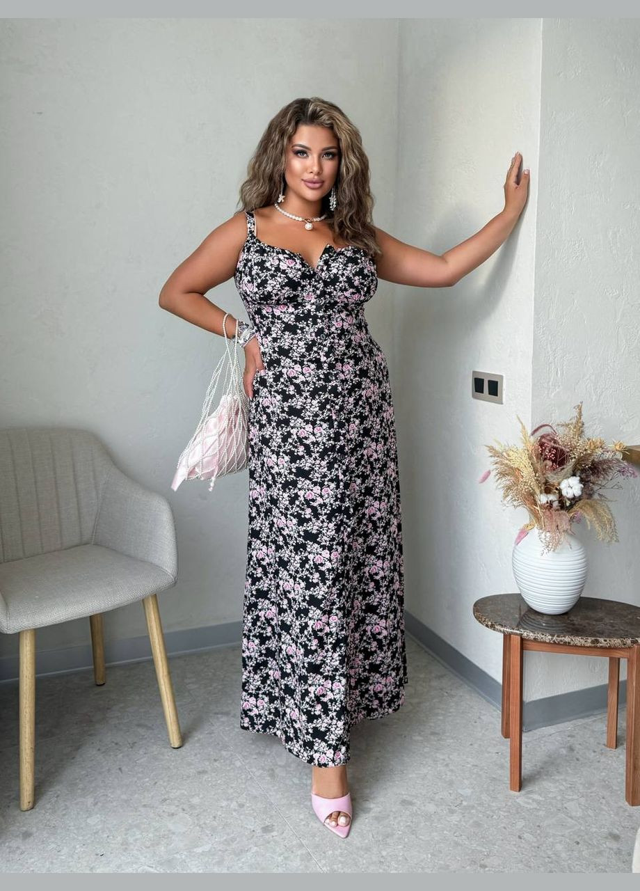 Черное сарафан Garna однотонное