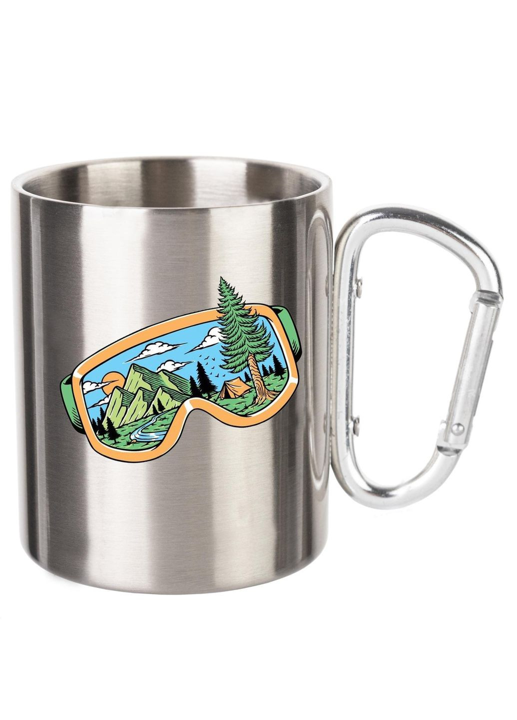 Кружка металлическая с карабином (silver) туристическая 300 мл #0022 silver No Brand (316123144)