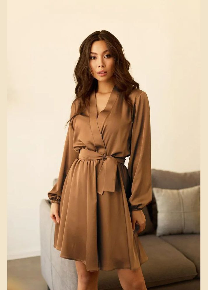 Коричнева святковий, коктейльна сукня з пишною спідницею Seventeen