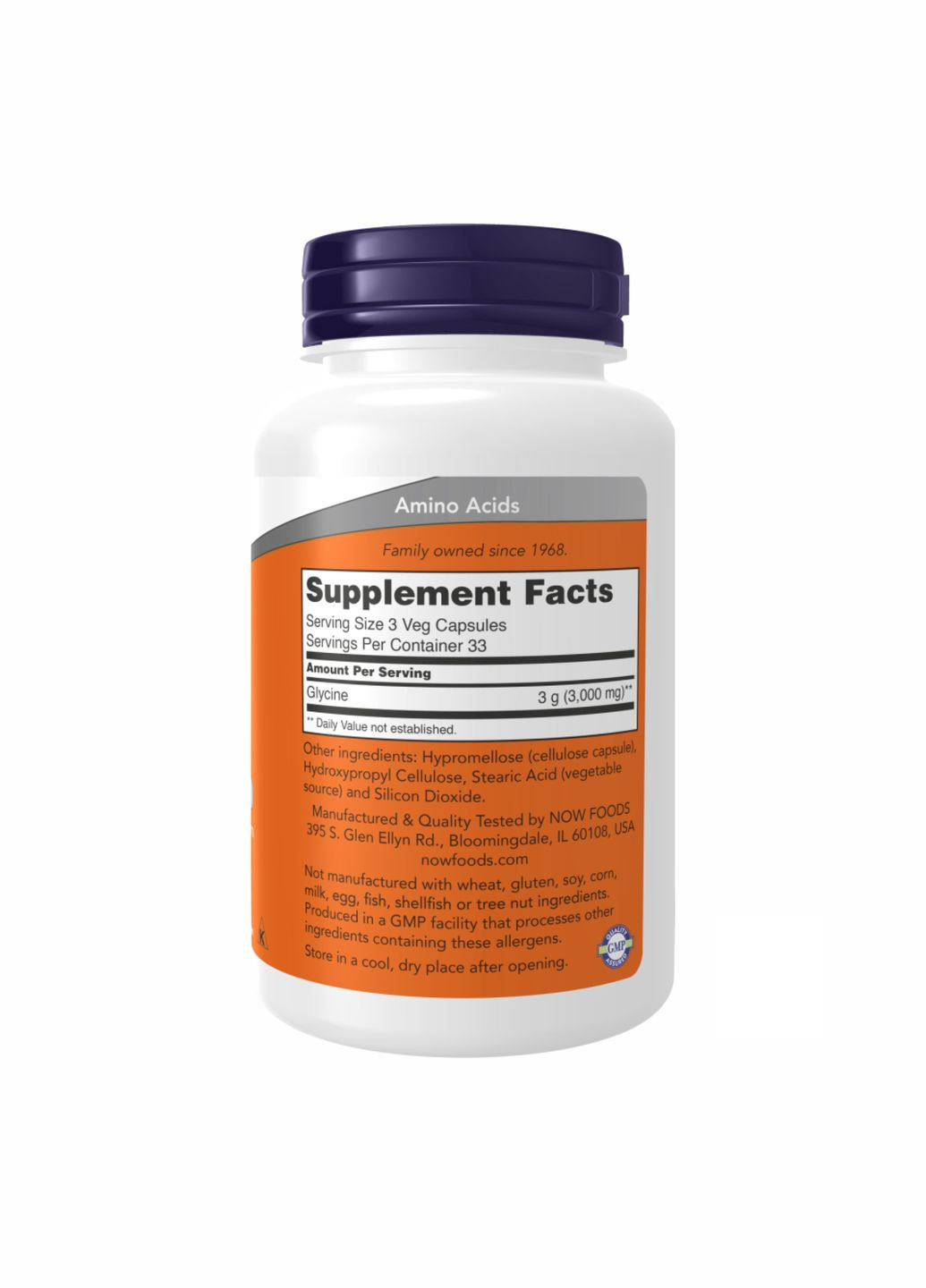 Гліцин для сну та нервової системи 1000мг 100 капсул Now Foods (367956847)