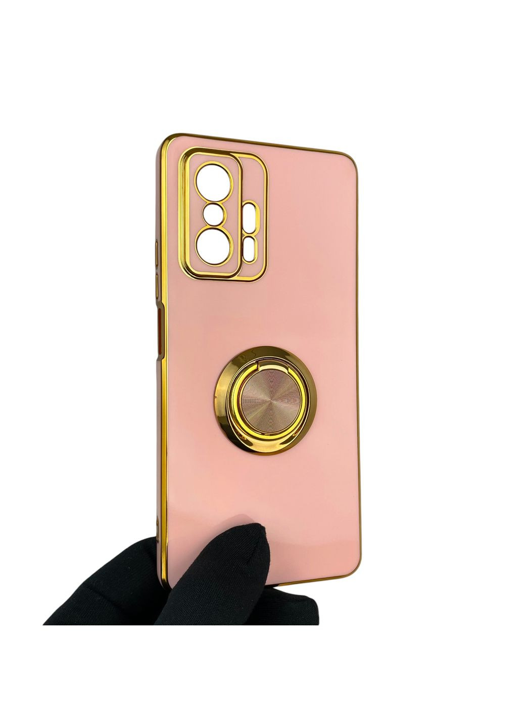 Чохол для 11T Pro з кільцем-підставкою із золотою окантовкою на сяомі 11т про пудровий gs1 Xiaomi (366234238)