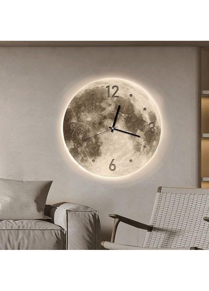 Настенные часы с LED подсветкой в форме Луны (N746) No Brand (361161900)