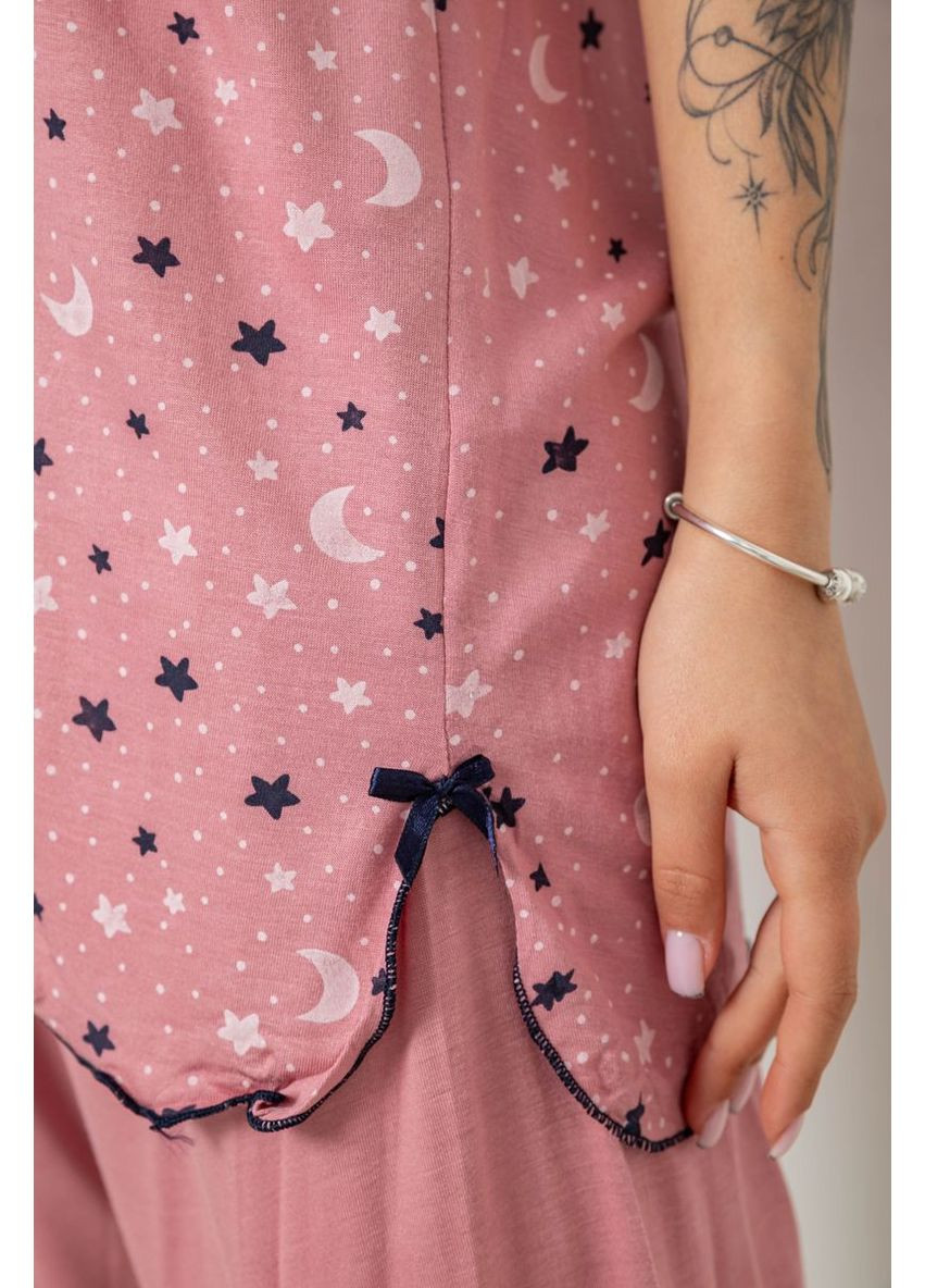 Пудровая всесезон пижама женская с принтом Sport Line