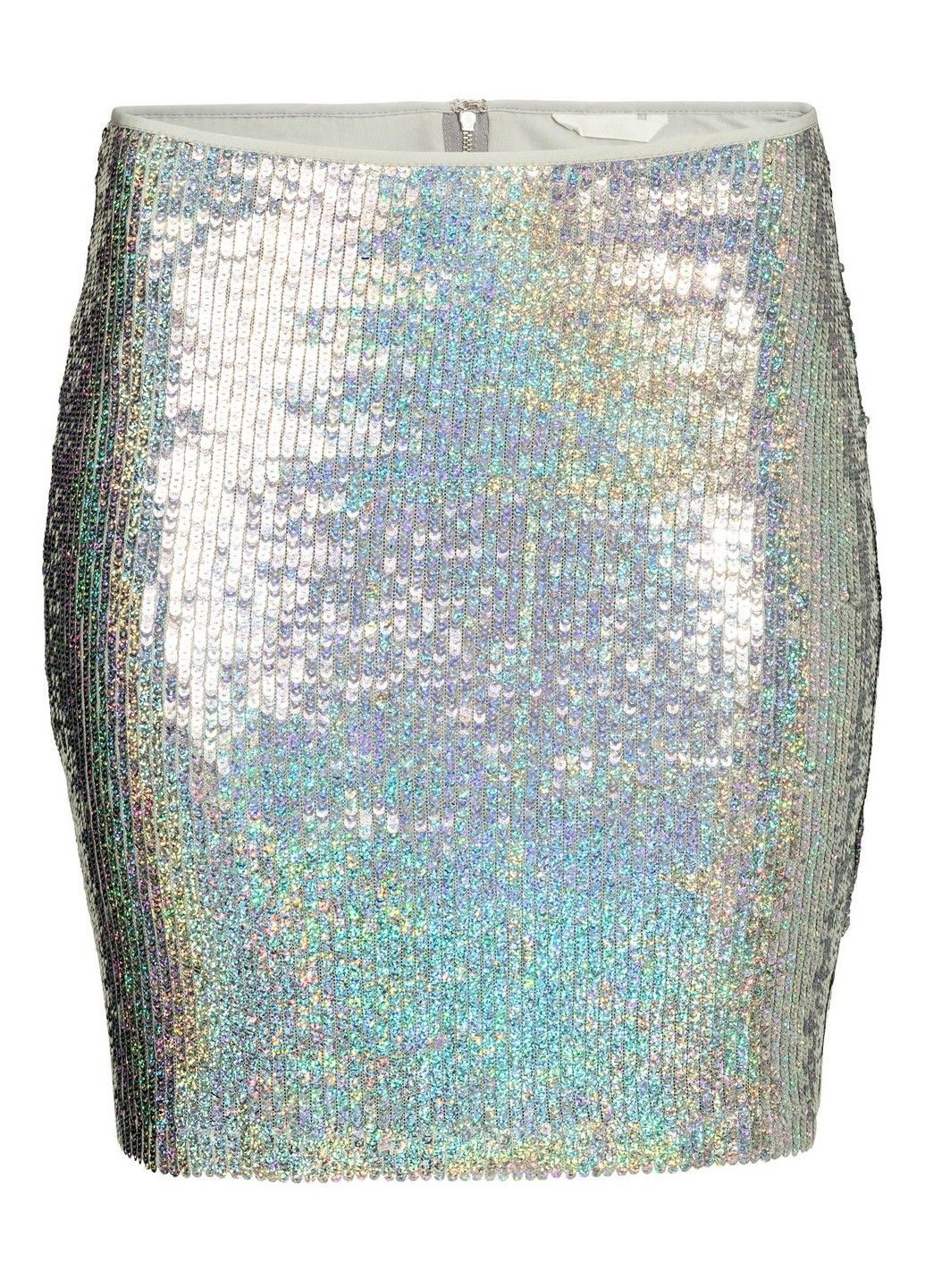 Серебряная градиентной расцветки юбка H&M