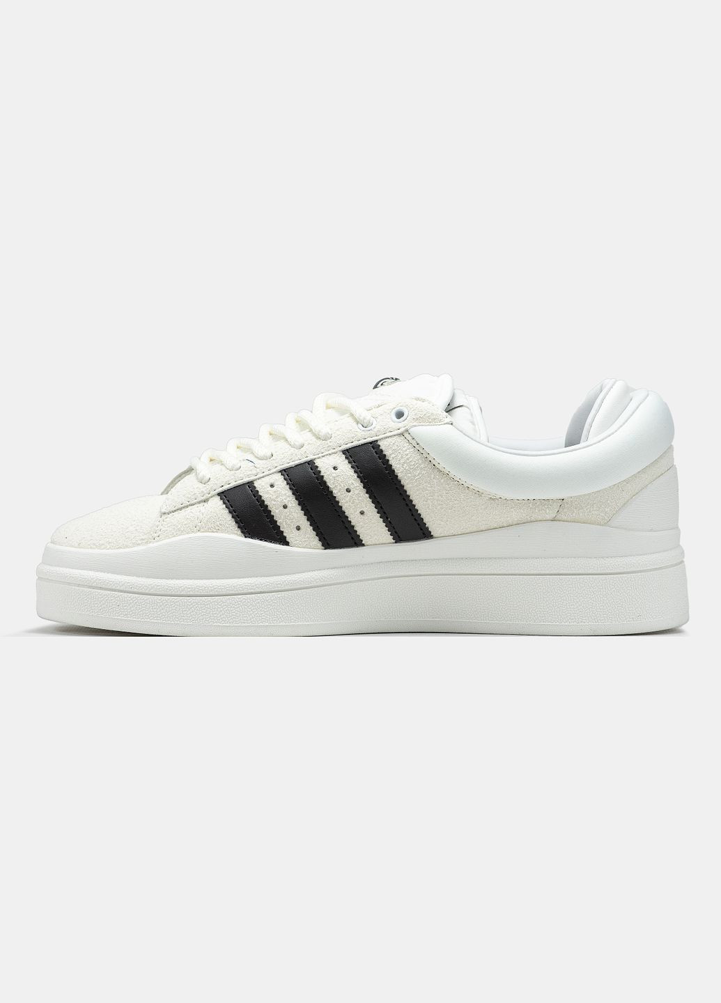 Білі Осінні кросівки чоловічі і жіночі adidas campus x bad bunny white black | адідас кампус бед банні білі No Brand