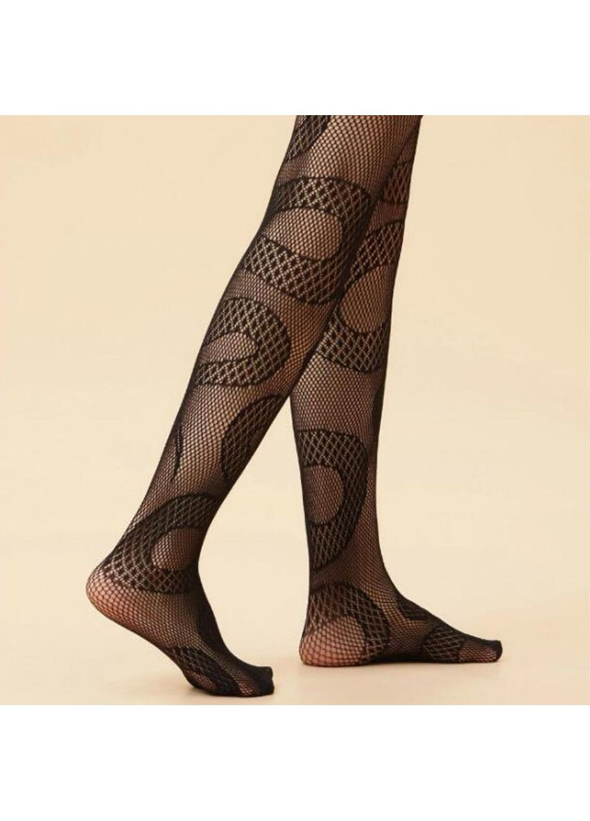 Колготки со змеями в сетку one size черный Jannet Колготки (361893440)