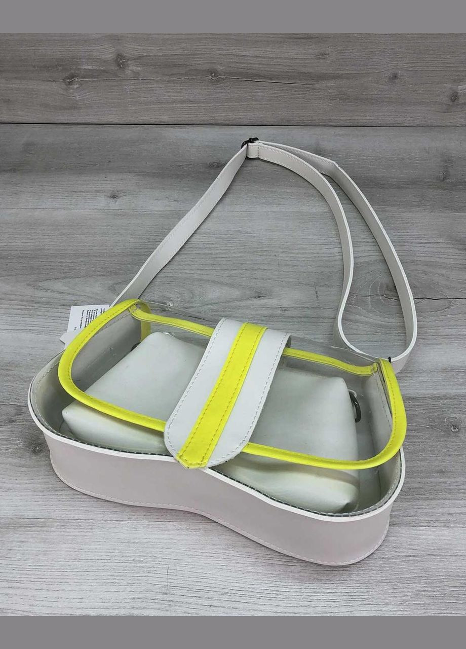 Женская сумка клатч через плечо «Miranda» с длинным ремешком и косметичкой белая WeLassie (298568235)