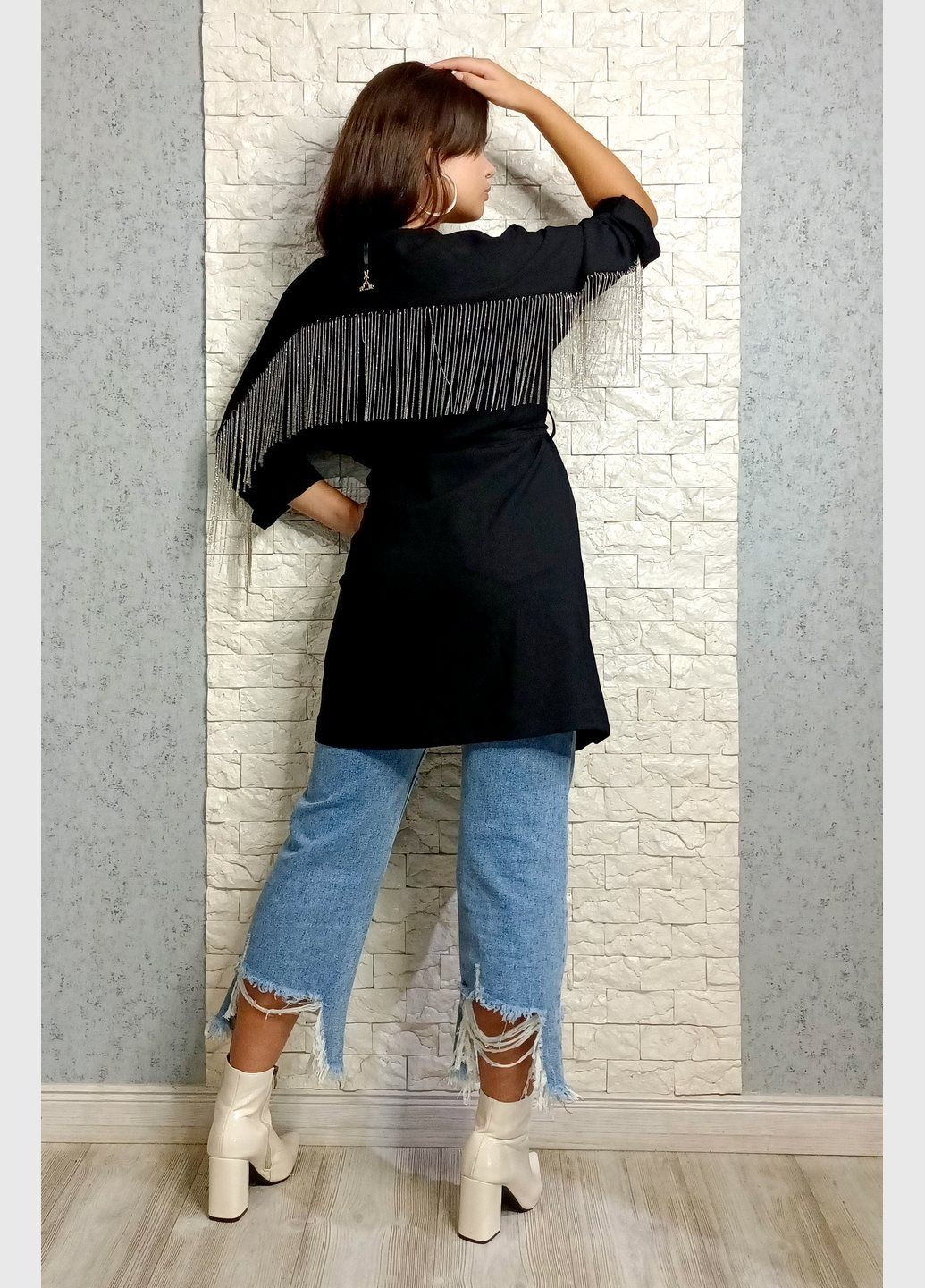 Черный женский жакет Armin Studio by Wera Berto однотонный - демисезонный