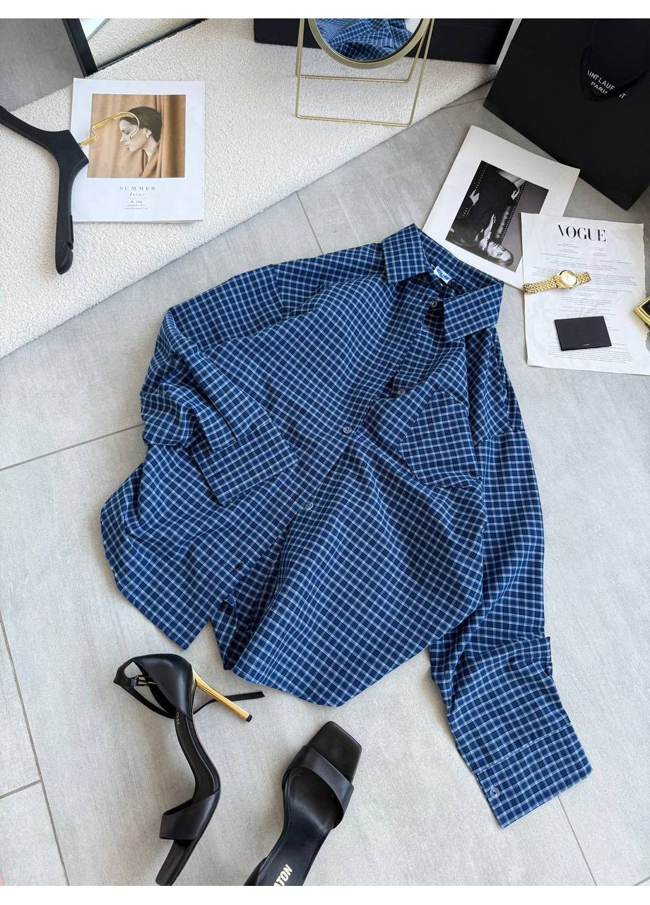 💙 Сорочка в клітинку — стиль Miu Miu — заміри в описі GD/GL Модний простір (360978962)