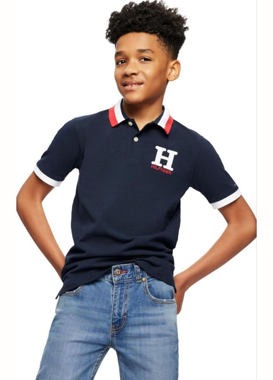 Красная летняя футболка на мальчика Tommy Hilfiger Футболка поло