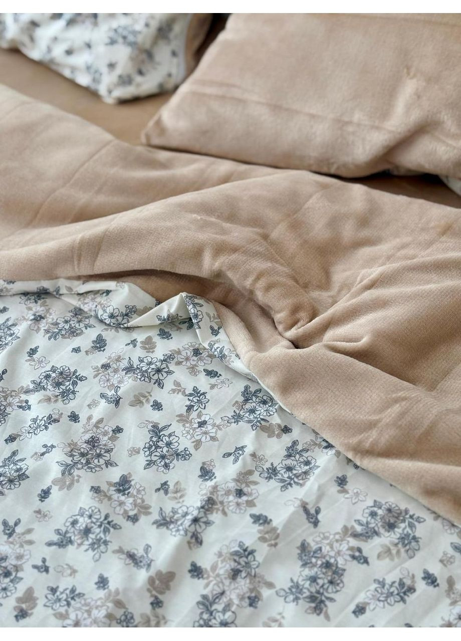 Постільна білизна з резинкою Виноградна Лоза, сатин з плюшем Сімейний розмір, наволочки 70/70 No Brand (364220593)