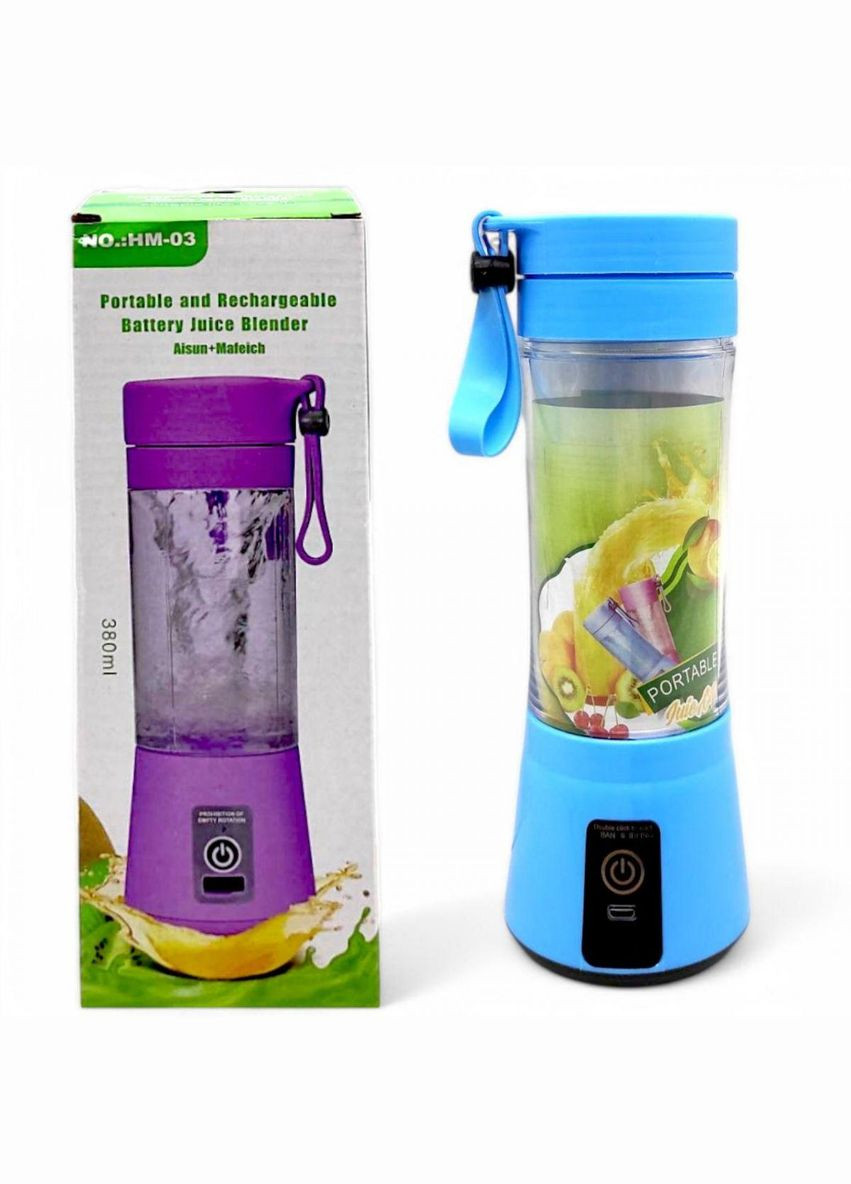 Портативний блендер-шейкер з акумулятором 380 мл, USB, для смузі та коктейлів MIC (345640641)